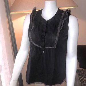 Benetton Black Ruffle Tank Top - Size XS